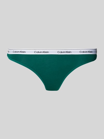 Calvin Klein Underwear String mit elastischem Logo-Bund Dunkelgruen 1