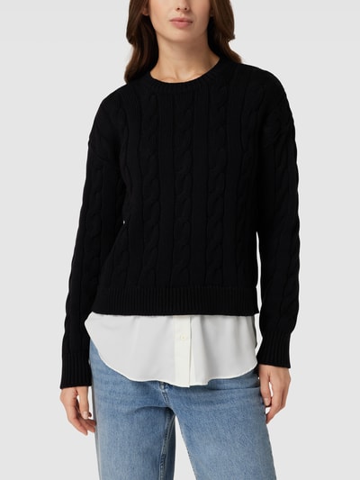 Lauren Ralph Lauren Strickpullover mit Zopfmuster Modell 'VALIZA' Black 4