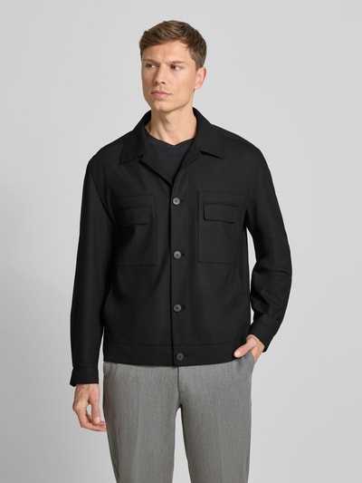 HUGO Regular Fit Hemdjacke mit Viskose-Anteil Modell 'JULIANO' Black 4