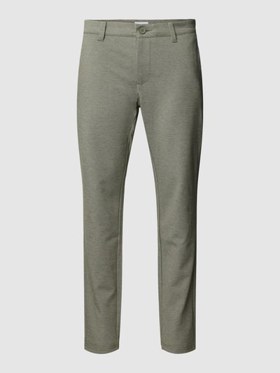 Only & Sons Slim fit stoffen broek in gemêleerde look, model 'MARK' Olijfgroen gemêleerd - 2