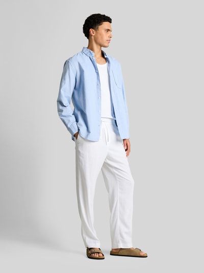 Tom Tailor Denim Regular Fit Hose aus Viskose-Leinen-Mix Weiss 1