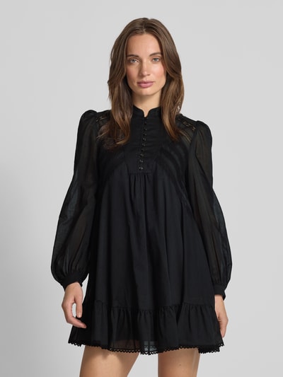 Weekend Max Mara Sukienka mini ze stójką i listwą guzikową Czarny 4