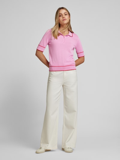 P&C* curated by Veronika Heilbrunner Strick-Polo mit Kontrastdetail Rosa 1