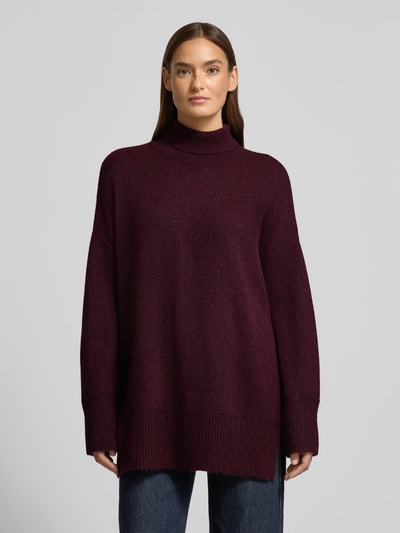 VERO MODA Relaxed fit coltrui met wol, model 'AQUARIUS' Bordeaux - 4