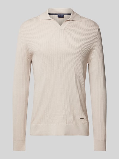 JOOP! Collection Strickpullover mit V-Ausschnitt Modell 'Sachar' Beige 2