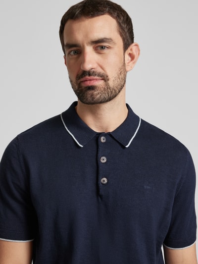 Fynch-Hatton Poloshirt met korte knoopsluiting Marineblauw - 3