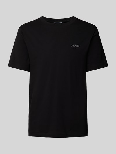 CK Calvin Klein T-shirt met labelprint, model 'ENLARGED' Zwart - 2