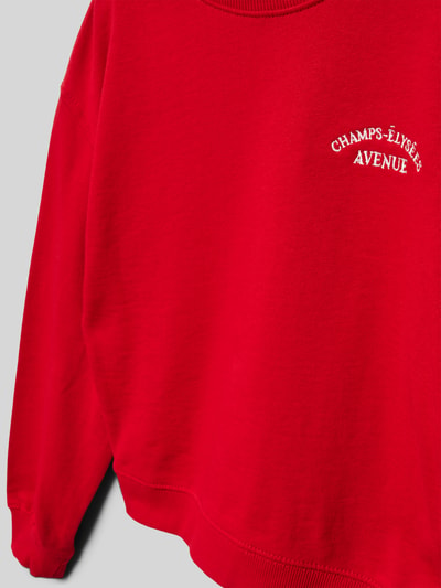 Mango Sweatshirt mit Statement-Stitching Modell 'champs' Rot 2