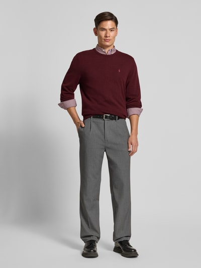 Polo Ralph Lauren Strickpullover mit gerippten Abschlüssen Bordeaux 1