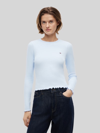 Tommy Jeans slim fit shirt met lange mouwen van katoenmix Lichtblauw - 4