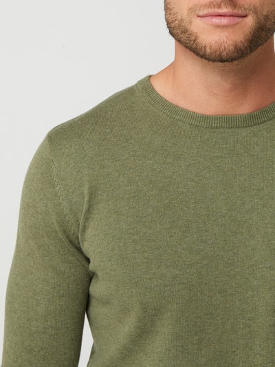 Tom Tailor Pullover aus Baumwolle Oliv Melange 3