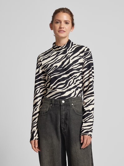 Noisy May Shirt met lange mouwen en turtleneck, model 'DESTINY' Zand - 4