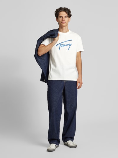 Tommy Jeans T-Shirt mit Label-Print Offwhite 1