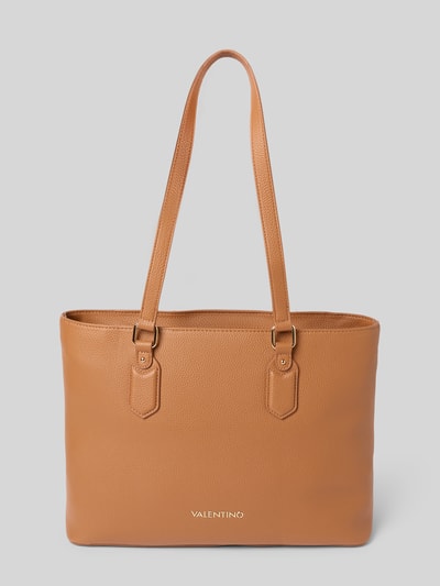 Produktfoto, Shopping Bag mit Logo-Applikation Modell 'Brixton' von VALENTINO BAGS in camel, strukturierte Leder-Optik, goldene Details