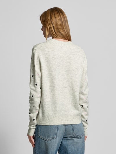 Tom Tailor Denim Regular Fit Strickpullover mit Herz-Stickereien Offwhite 5