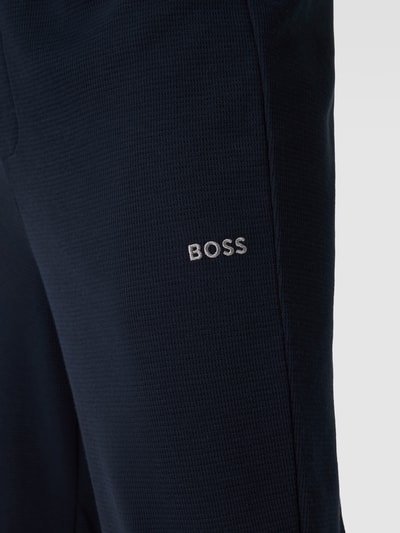 BOSS Sweatpants mit Label-Details Modell 'Waffle' Marine 3