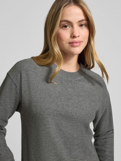 s.Oliver RED LABEL Regular Fit Pullover aus Baumwoll-Mix Mittelgrau Melange 3