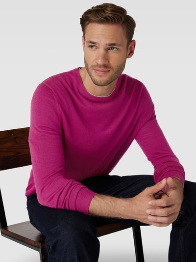 Christian Berg Men Pullover aus Woll-Mix Pink Melange 3