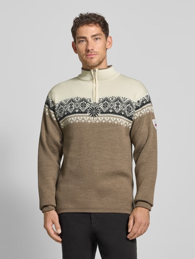 Dale of Norway Wollen pullover met schipperskraag, model 'Moritz' Offwhite - 4
