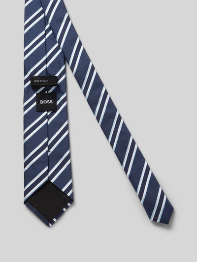 BOSS Seiden-Mix Krawatte im Streifen-Design Bleu 2