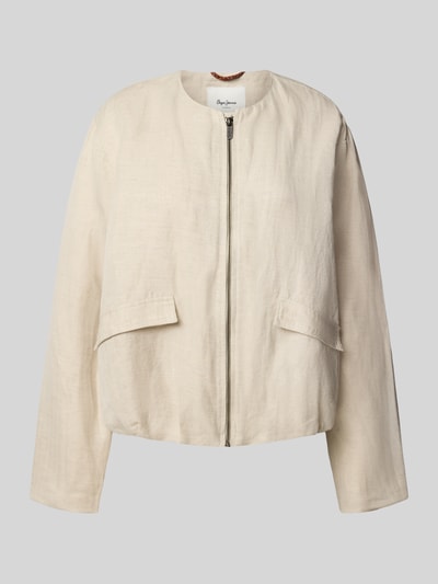 Pepe Jeans Relaxed fit blouson van een mix van linnen en katoen, model 'SONIA' Offwhite - 2
