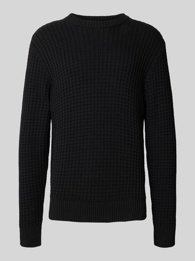 SELECTED HOMME Regular fit gebreide pullover van puur biologisch katoen, model 'TOM' Zwart - 2