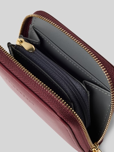 Seidenfelt Portemonnee met label in reliëf, model 'YLVA' Donkerrood - 3