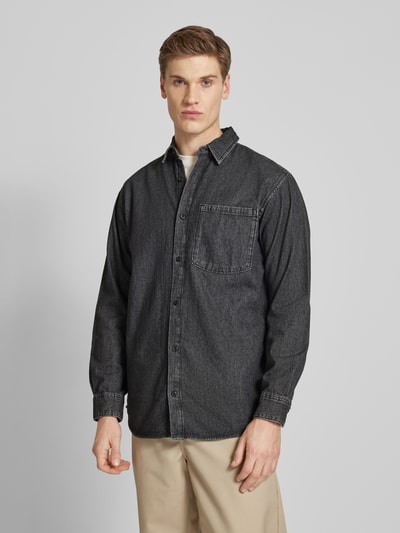 JACK & JONES Regular Fit Jeanshemd mit Brusttasche Modell 'CREEK' Dunkelgrau 4