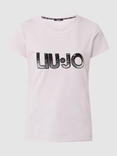 LIU JO SPORT T-shirt z cekinami  Różowy 2