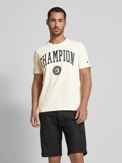 CHAMPION T-shirt z nadrukiem z logo model ‘Bookstore’ Złamany biały 4