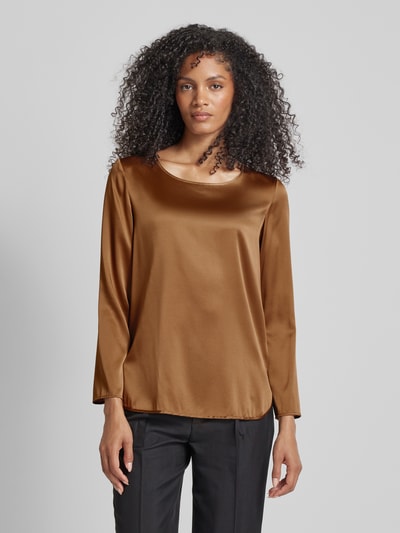 MaxMara Leisure Blusenshirt mit Rundhalsausschnitt Modell 'MOLDAVA' Taupe 4