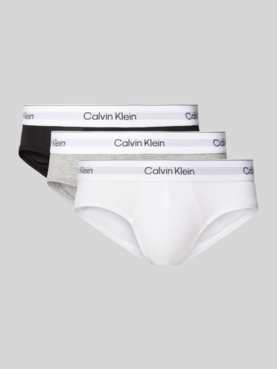 Calvin Klein Underwear Slipy z elastycznym pasem z logo w zestawie 3 szt. Czarny 1