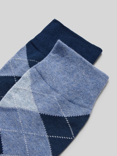 camano Socken mit Karomuster im 2er-Pack Blau 2