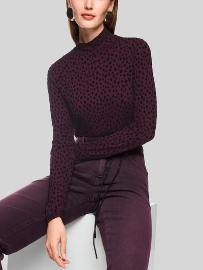 Marc Cain Langarmshirt mit Mock Neck Bordeaux 4