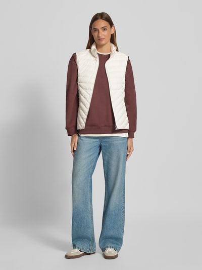 s.Oliver RED LABEL Slim fit bodywarmer met opstaande kraag Offwhite - 1