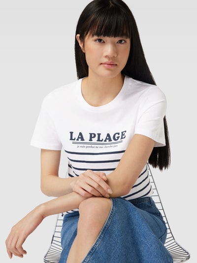 Mango T-Shirt mit Streifenmuster Modell 'ILUSTRA' Weiss 3