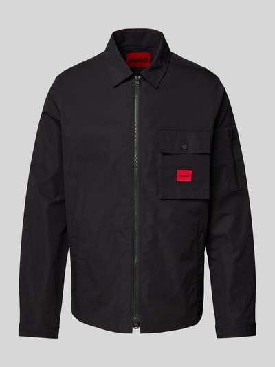 HUGO Regular Fit Hemdjacke mit Zweiwege-Reißverschluss Modell 'Emmond' Black 2