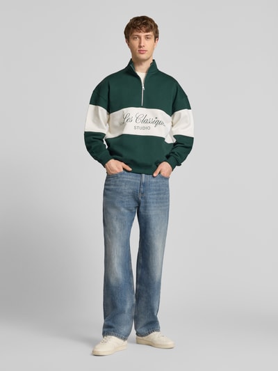 ONLY & SONS Oversized Troyer aus reiner Baumwolle Modell 'LES CLASSIQUES' Dunkelgruen 1