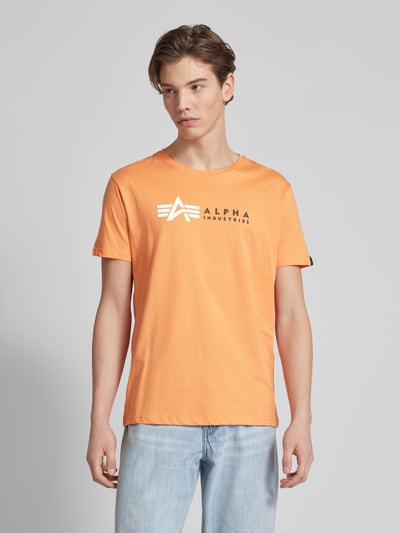 Alpha Industries T-shirt z nadrukiem z logo Pomarańczowy 4