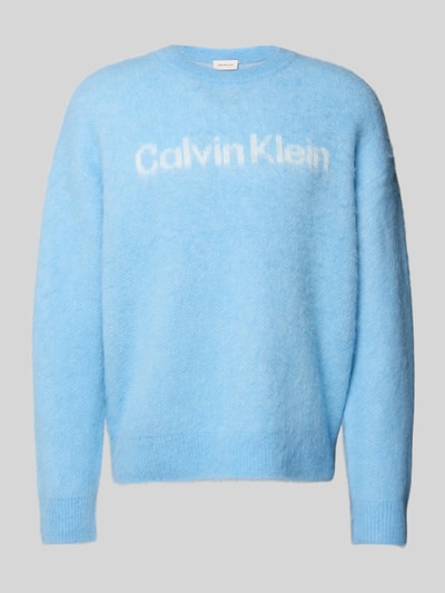 Calvin Klein Jeans Sweter z dzianiny z logo i okrągłym dekoltem Jasnoniebieski 2