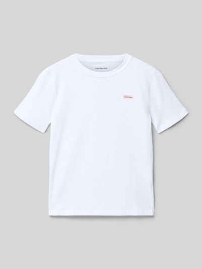 Calvin Klein Jeans Regular Fit T-Shirt aus reine Baumwolle Weiss 1