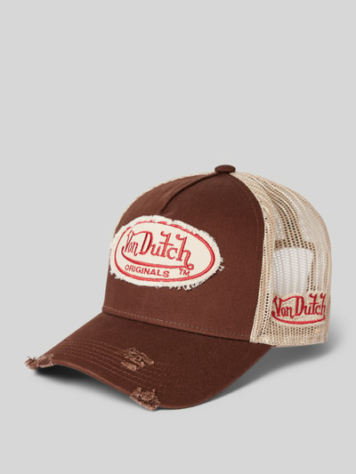 Von Dutch Trucker Cap mit Label-Patch Modell 'KALMAR' Schoko 1