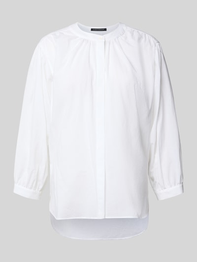 Produktfoto, Bluse mit verdeckter Knopfleiste und verlängertem Rücken von Luisa Cerano in Weiß, reine Baumwolle, Loose-Fit, Rundhalsausschnitt, Rückenlänge 44 cm, Ärmellänge 49 cm, glatte Struktur, für Damen.
