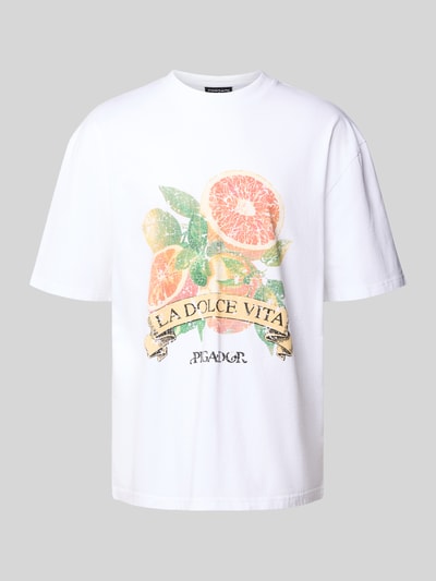 Pegador Oversized T-shirt met labelprint, model 'HULE' Wit - 2