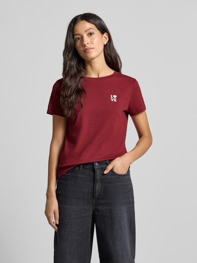 BOSS Orange Regular Fit T-Shirt aus reiner Baumwolle Modell 'ESOGO_3' Bordeaux 4