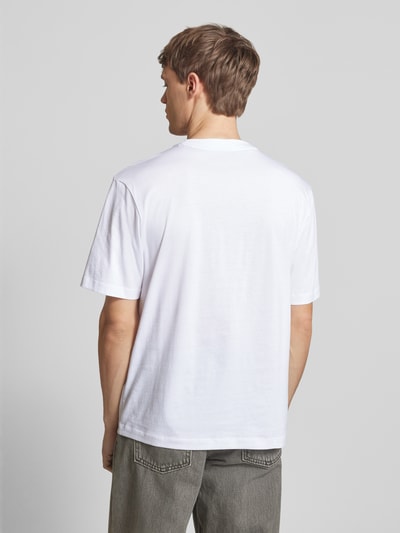 Hugo Blue T-Shirt mit Label-Print Modell 'Newromi' Weiss 5