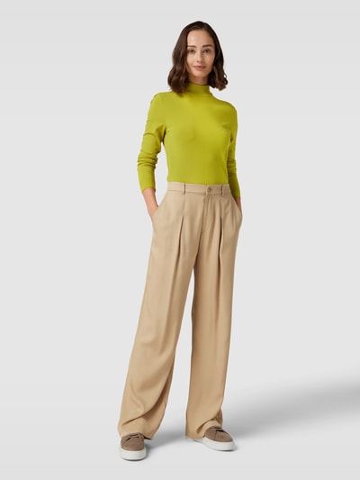 Marc Cain Gebreide pullover met opstaande kraag, model 'ADDITIONS' Appeltjesgroen - 1