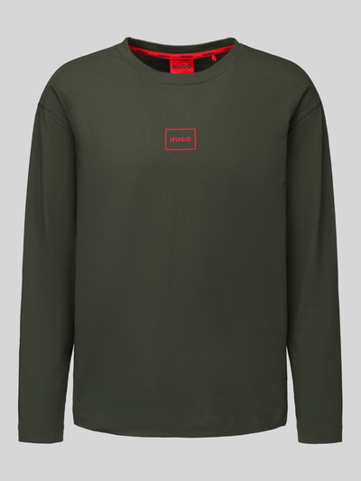 HUGO bluzka z długim rękawem o kroju regular fit z mieszanka bawełny Model 'Laze Longsleeve' Oliwkowy 2