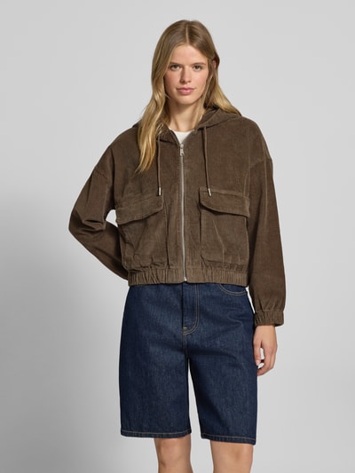 Only Loose fit bomberjack van katoenmix, model 'KENZIE' Middenbruin - 4