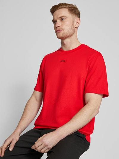 HUGO T-Shirt mit Label-Print Modell 'Dapolino' Rot 3